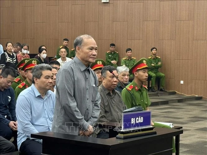 Cựu Thứ trưởng Bộ Nông nghiệp và Phát triển nông thôn Hoàng Văn Thắng tại phiên tòa.