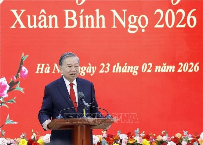 Tổng Bí thư Tô Lâm chúc Tết cán bộ, công chức, viên chức, người lao động Văn phòng Trung ương Đảng.