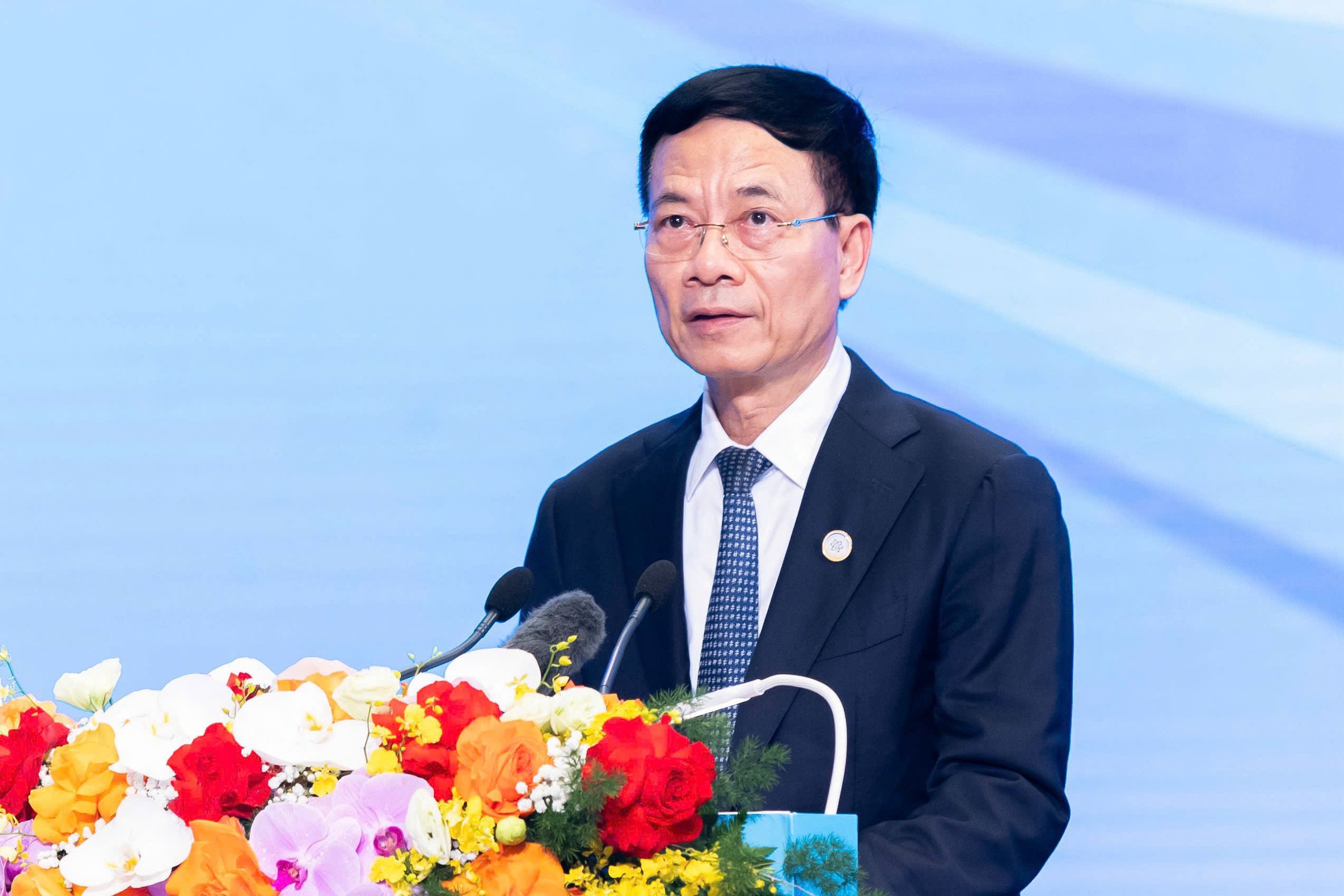 Bộ trưởng Nguyễn Mạnh Hùng tại lễ kỷ niệm 80 năm ngành Bưu chính Viễn thông, 66 năm ngành Khoa học và Công nghệ, ngày 29/9/2025.