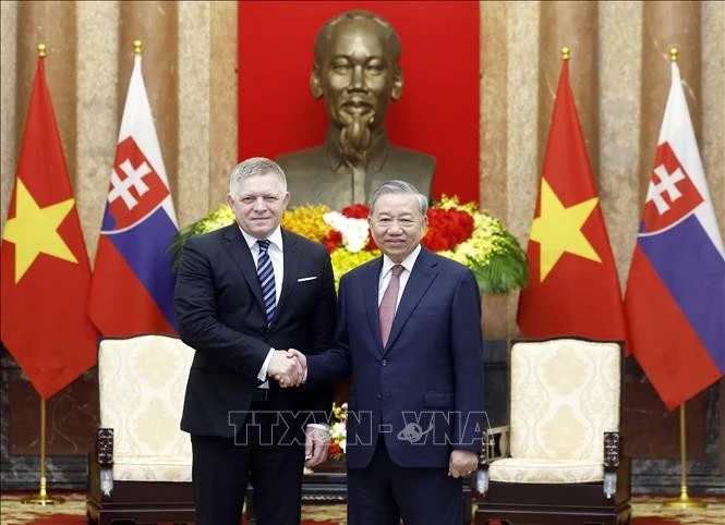 Tổng Bí thư, Chủ tịch nước Tô Lâm tiếp Thủ tướng Slovakia Robert Fico.