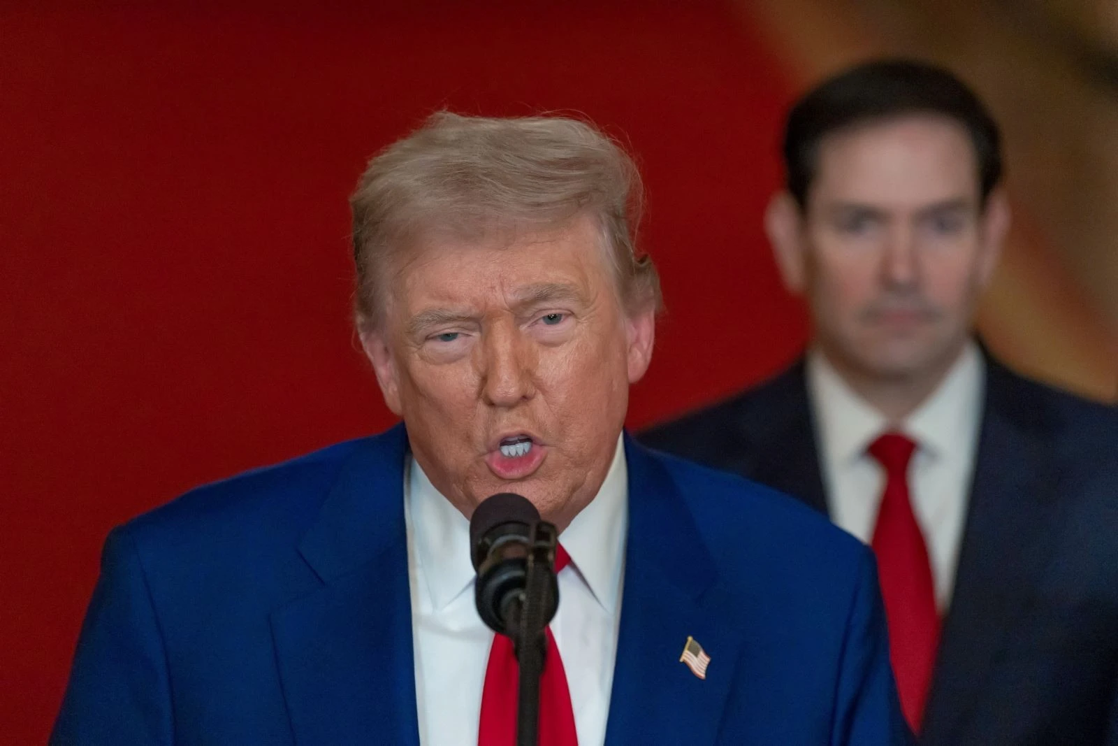 Tổng thống Donald Trump phát biểu tại Washington, D.C, sau khi Mỹ tiến hành chiến dịch tấn công quân sự đối với Iran.