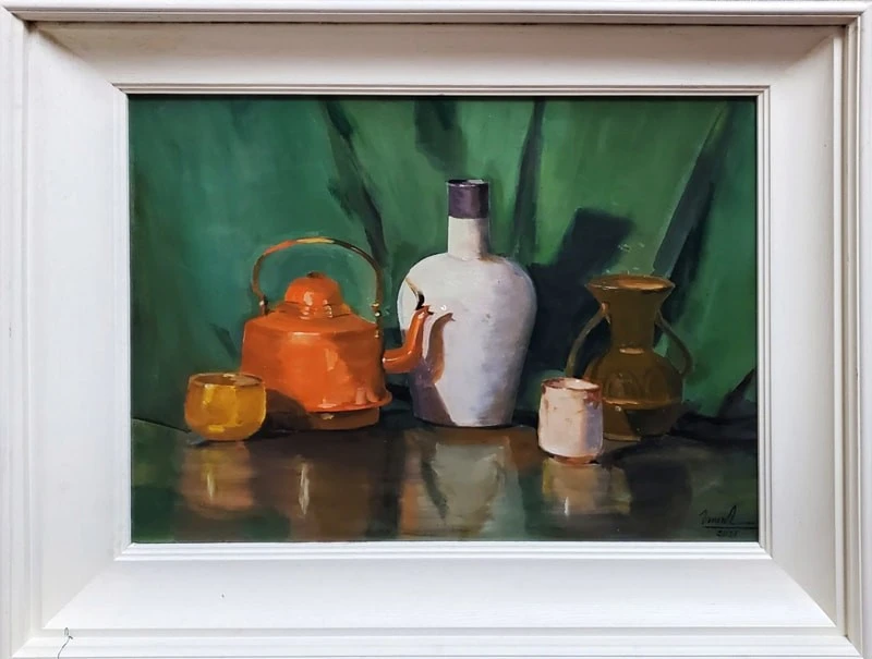 Tranh tĩnh vật của nhà văn - họa sĩ Trần Thị Trường. Ảnh: hanoimoi.vn