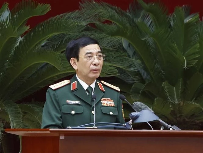 Đại tướng Phan Văn Giang, Uỷ viên Bộ Chính trị, Phó Bí thư Quân uỷ Trung ương, Phó Thủ tướng, Bộ trưởng Bộ Quốc phòng, đại diện các đơn vị phát biểu.