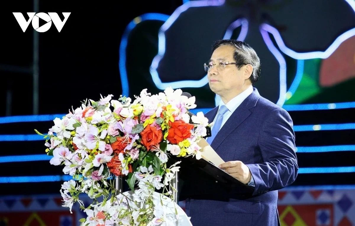 Thủ tướng Phạm Minh Chính phát biểu tại lễ khai mạc Lễ hội Hoa Ban năm 2026.
