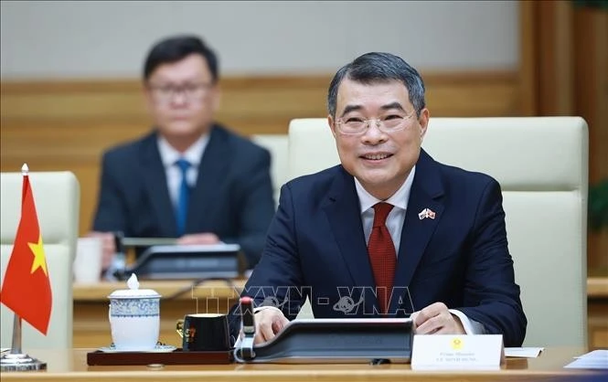 Thủ tướng Lê Minh Hưng phát biểu tại cuộc hội đàm với Thủ tướng Slovakia Robert Fico.