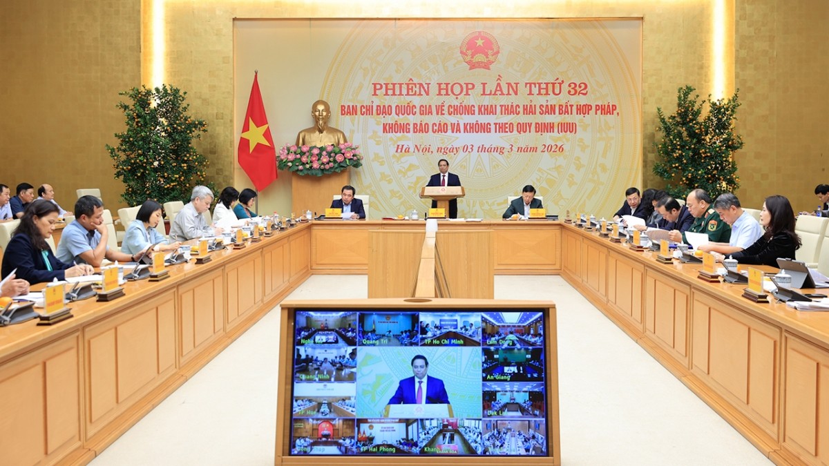 Thủ tướng Phạm Minh Chính chủ trì phiên họp lần thứ 32 của Ban Chỉ đạo quốc gia chống khai thác hải sản bất hợp pháp, không báo cáo và không theo quy định (IUU).