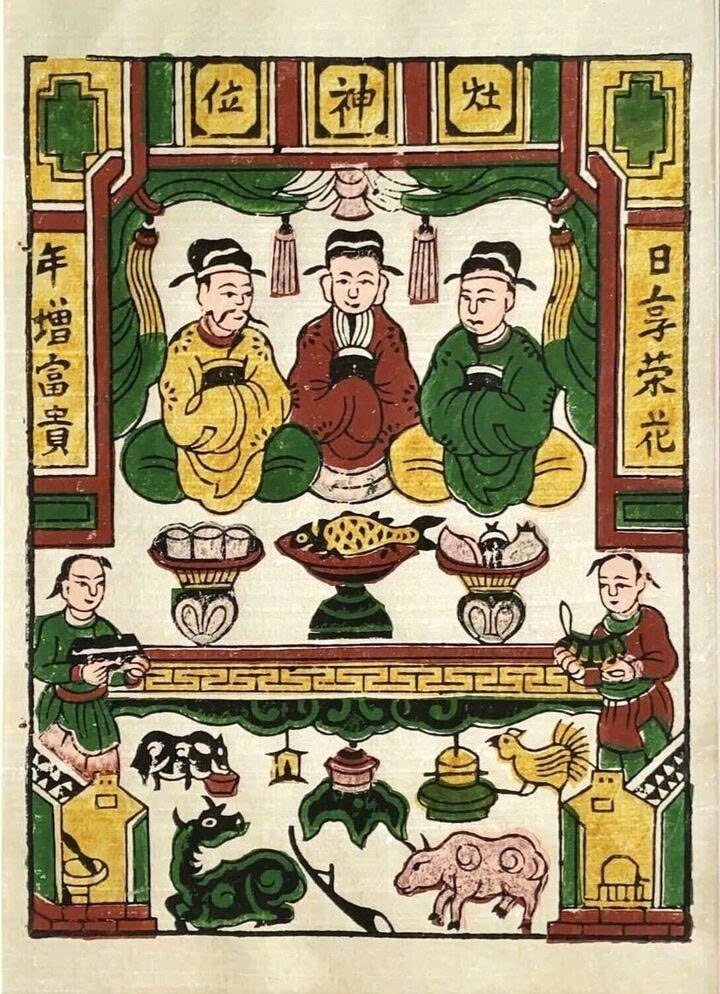 Tranh Đông Hồ "Táo Quân".