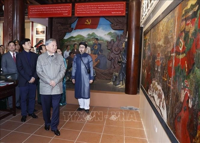 Tổng Bí thư Tô Lâm thăm Khu lưu niệm Tổng Bí thư Nguyễn Văn Cừ, tỉnh Bắc Ninh.