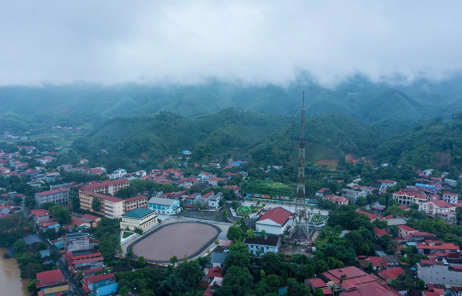 Thị trấn Phố Ràng đang được huyện tập trung nguồn lực, đầu tư xây dựng kết cấu hạ tầng, nâng cao các tiêu chí để đạt chuẩn đô thị loại IV. (ảnh: Ngọc Bằng)