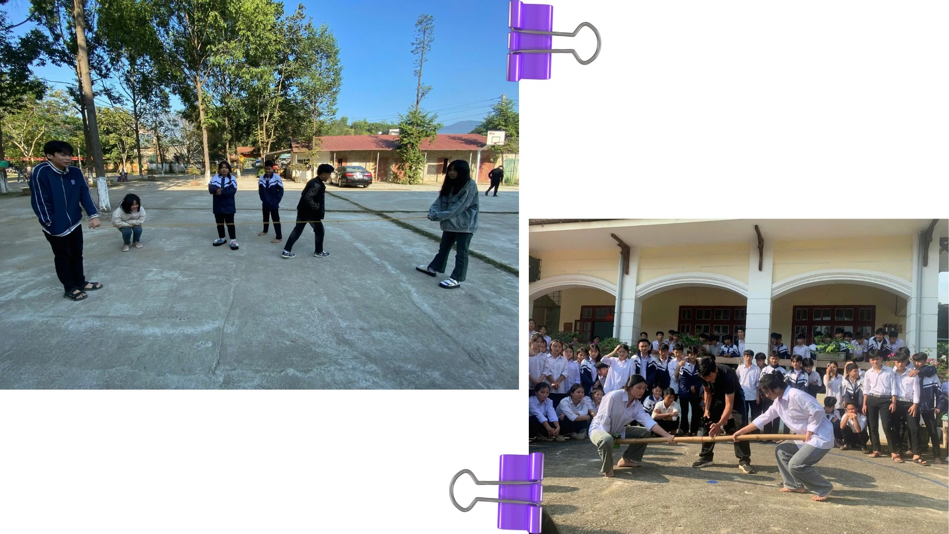 Các thành viên trong lớp học xích lại gần nhau hơn qua các trò chơi dân gian.