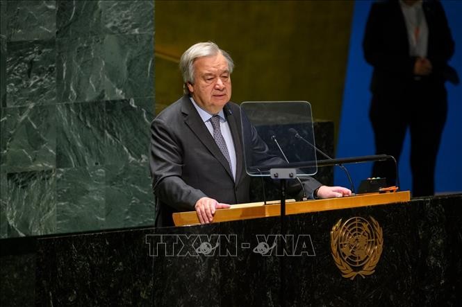 Tổng thư ký LHQ Antonio Guterres phát biểu tại phiên họp Đại hội đồng LHQ ở New York, Mỹ. Ảnh tư liệu Tổng thư ký LHQ Antonio Guterres phát biểu tại phiên họp Đại hội đồng LHQ ở New York, Mỹ. Ảnh tư liệu