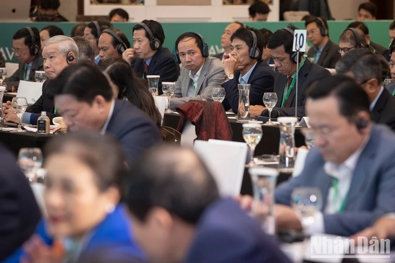 Các đại biểu tham dự Phiên toàn thể thứ nhất trong khuôn khổ Diễn đàn Tương lai ASEAN 2025.