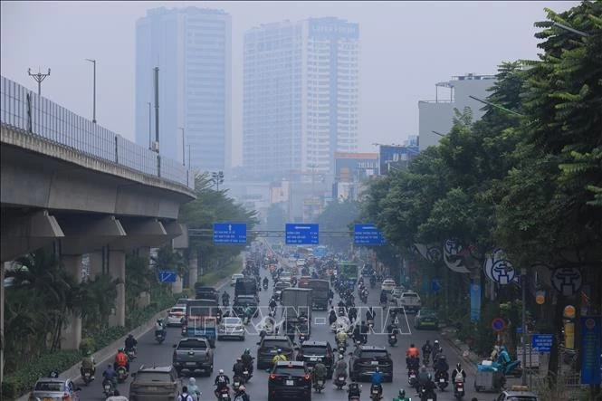 Ảnh chụp từ đường Nguyễn Trãi hướng ra Ngã Tư Sở. Ảnh tư liệu