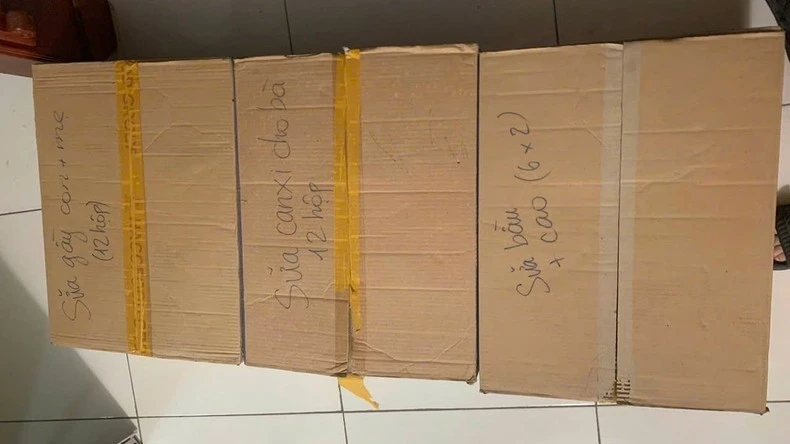 Trong 4 năm chị N.H đã mua tới 80 hộp sữa trong danh mục gần 600 loại sữa giả vừa được cơ quan chức năng triệt phá. (Ảnh: nhân vật cung cấp)