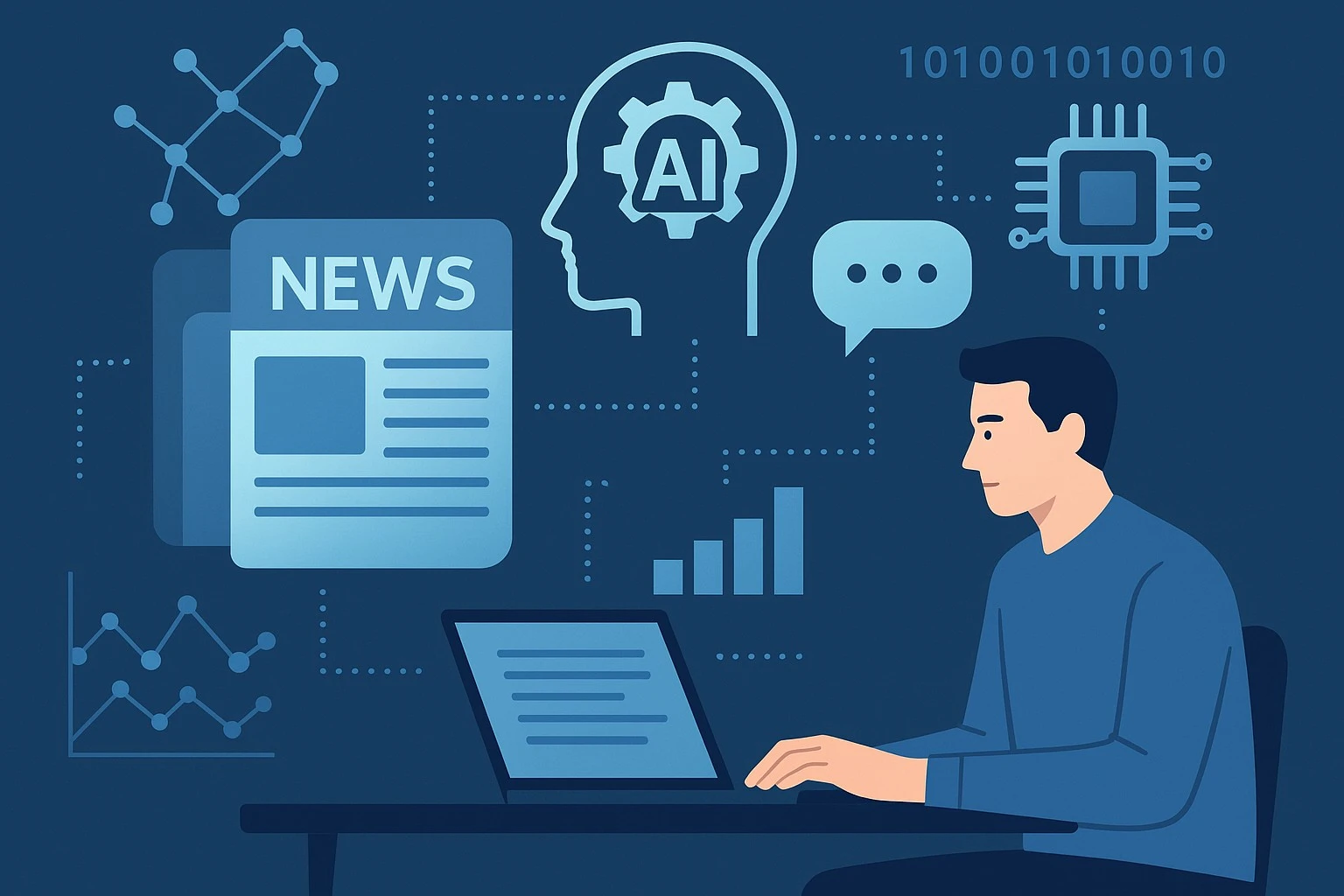 Mô hình nhà báo dùng trí tuệ nhân tạo do ChatGPT tạo ra.