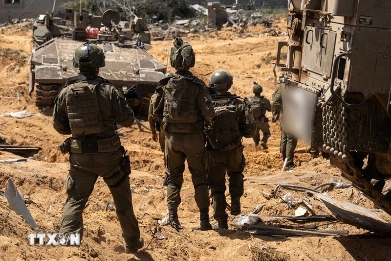 Binh sỹ Israel được triển khai tại Dải Gaza. Binh sỹ Israel được triển khai tại Dải Gaza.