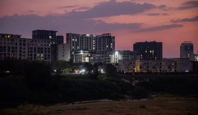 Nơi tập trung của các băng nhóm lừa đảo ở Myanmar nhìn từ phía Thái Lan.