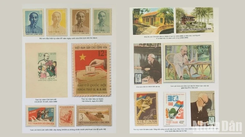 Hành trình cứu nước và sự nghiệp vĩ đại của Chủ tịch Hồ Chí Minh được thể hiện qua bộ sưu tập gần 400 mẫu tem, bưu ảnh phát hành từ năm 1911 đến nay. 