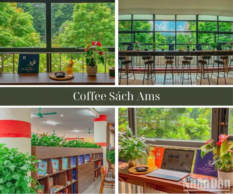 Không gian “Cafe sách Ams” rất “chill”, tạo cảm hứng rất lớn cho các em học sinh mỗi khi đến đọc sách.