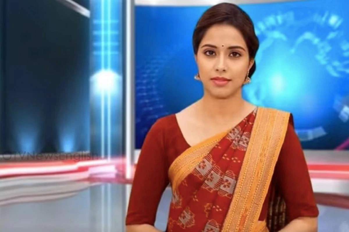 Người dẫn chương trình ảo trên đài truyền hình Odisha TV ở miền Đông Ấn Độ.