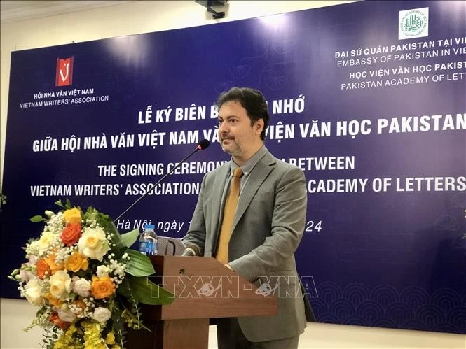 Đại sứ Cộng hòa Hồi giáo Pakistan Kohdayar Marri phát biểu tại sự kiện.