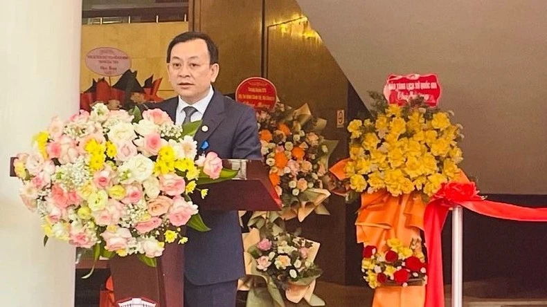 Tiến sĩ Vũ Mạnh Hà, Giám đốc Bảo tàng Hồ Chí Minh phát biểu.