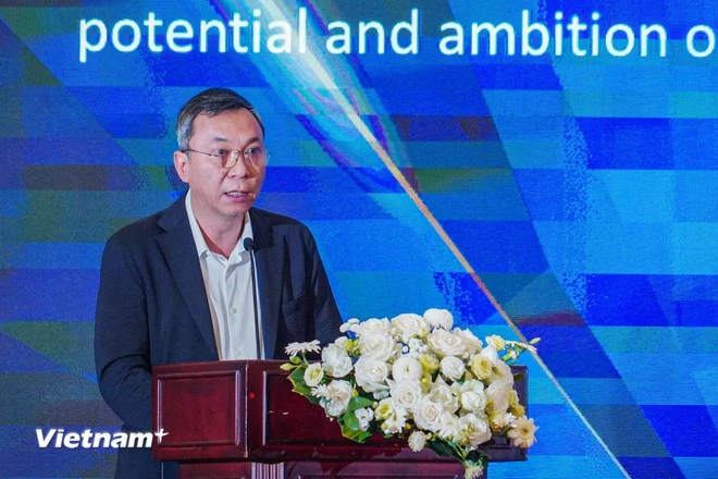 Ông Trần Quốc Tuấn, Chủ tịch Liên đoàn Bóng đá Việt Nam (VFF) phát biểu tại sự kiện.