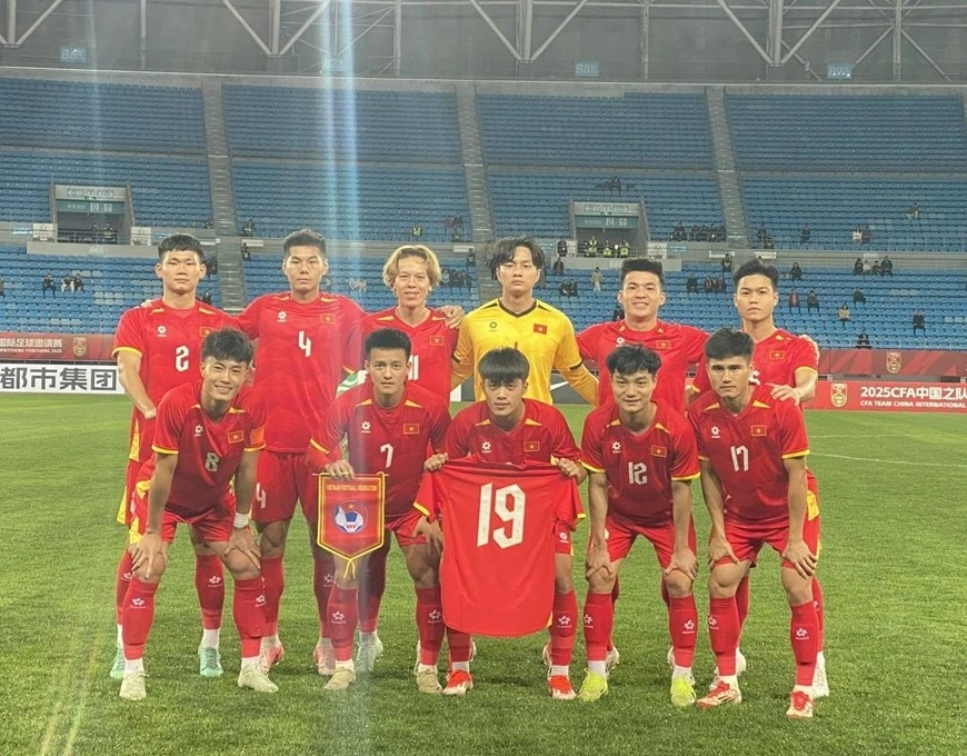 Đội hình xuất phát của U22 Việt Nam.