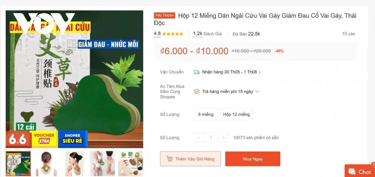 Miếng dán của doanh nghiệp Trung Quốc giá chưa tới một nửa hàng Việt.