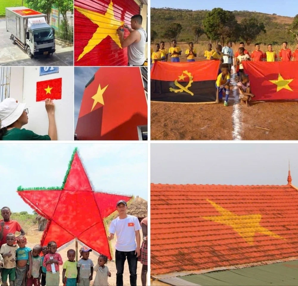 Trên trang Facebook của Quang Linh Store cũng chia sẻ dòng trạng thái "Tự hào: Trên thế giới hiếm có dân tộc nào yêu Quốc kỳ như Việt Nam". Ảnh: Quang Linh Store