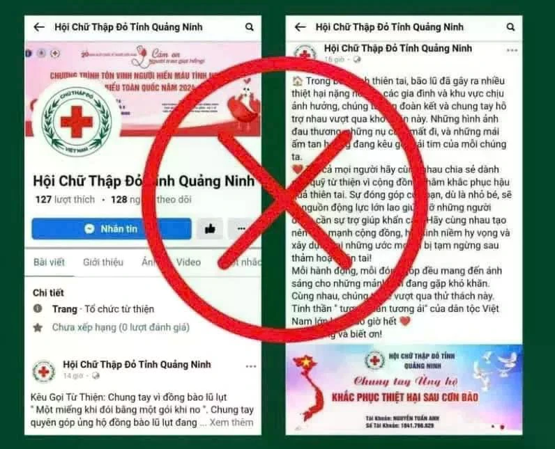 Sở Thông tin và Truyền thông tỉnh Quảng Ninh đã phát đi cảnh báo về các Fanpage giả mạo trên mạng xã hội Facebook (Ảnh màn hình).