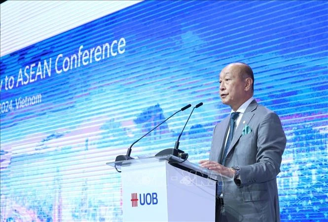 Ông Wee Ee Cheong, Phó Chủ tịch kiêm Tổng Giám đốc Ngân hàng UOB Singapore phát biểu tại hội nghị.
