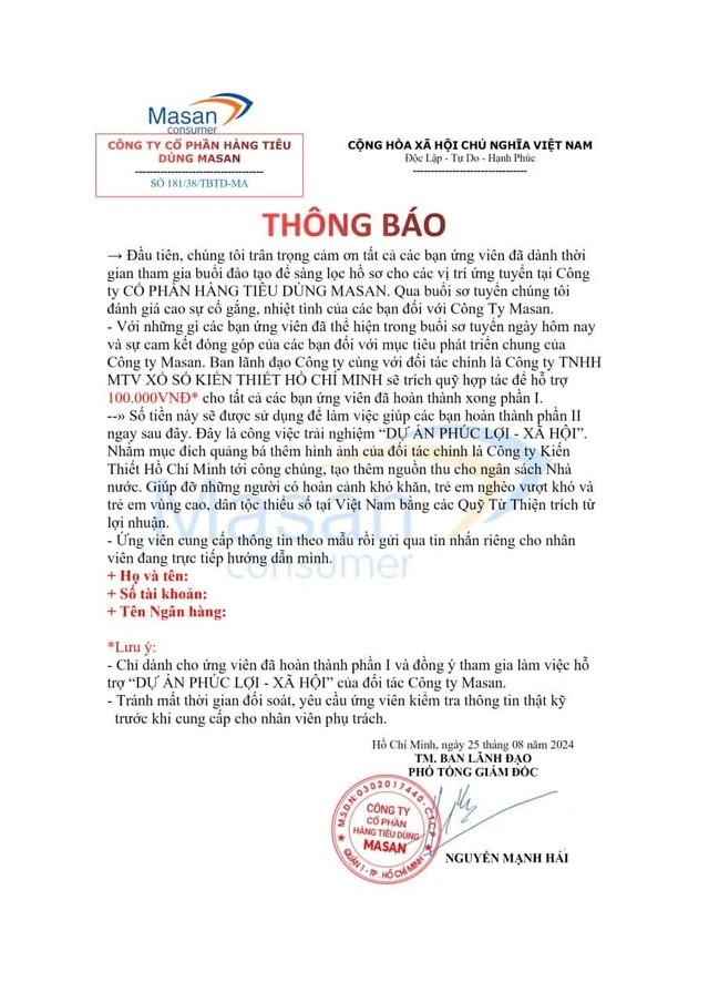 Thông báo vượt qua phần I vòng sơ tuyển được anh Đạt chia sẻ.