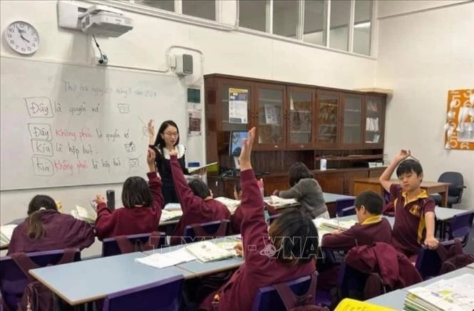 Một lớp học tiếng Việt của trường Việt ngữ Vietschool.