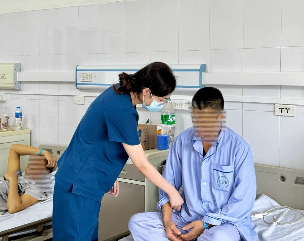 Một bệnh nhân điều trị tại Bệnh viện. (Nguồn: Bệnh viện Bệnh Nhiệt đới Trung ương) Một bệnh nhân điều trị tại Bệnh viện. (Nguồn: Bệnh viện Bệnh Nhiệt đới Trung ương)