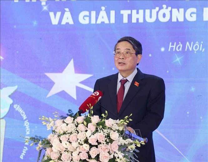 Đồng chí Nguyễn Đức Hải, Uỷ viên Trung ương Đảng, Phó Chủ tịch Quốc phát biểu tại buổi Lễ.