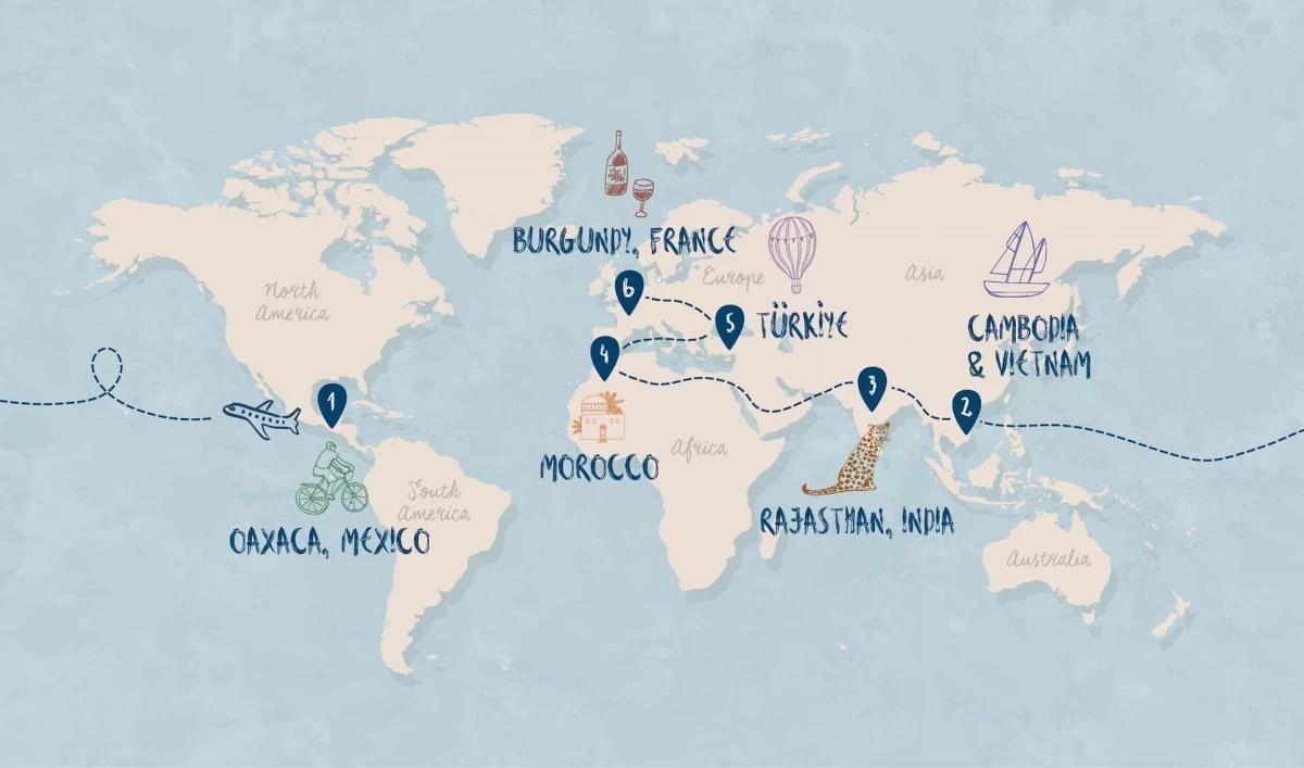Tour du lịch vòng quanh thế giới trong 60 ngày, với Việt Nam là điểm dừng chân. Nguồn: Butterfield & Robinson Tour du lịch vòng quanh thế giới trong 60 ngày, với Việt Nam là điểm dừng chân. Nguồn: Butterfield & Robinson