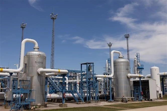 Một cơ sở dự trữ khí đốt ở Zsana, Hungary.