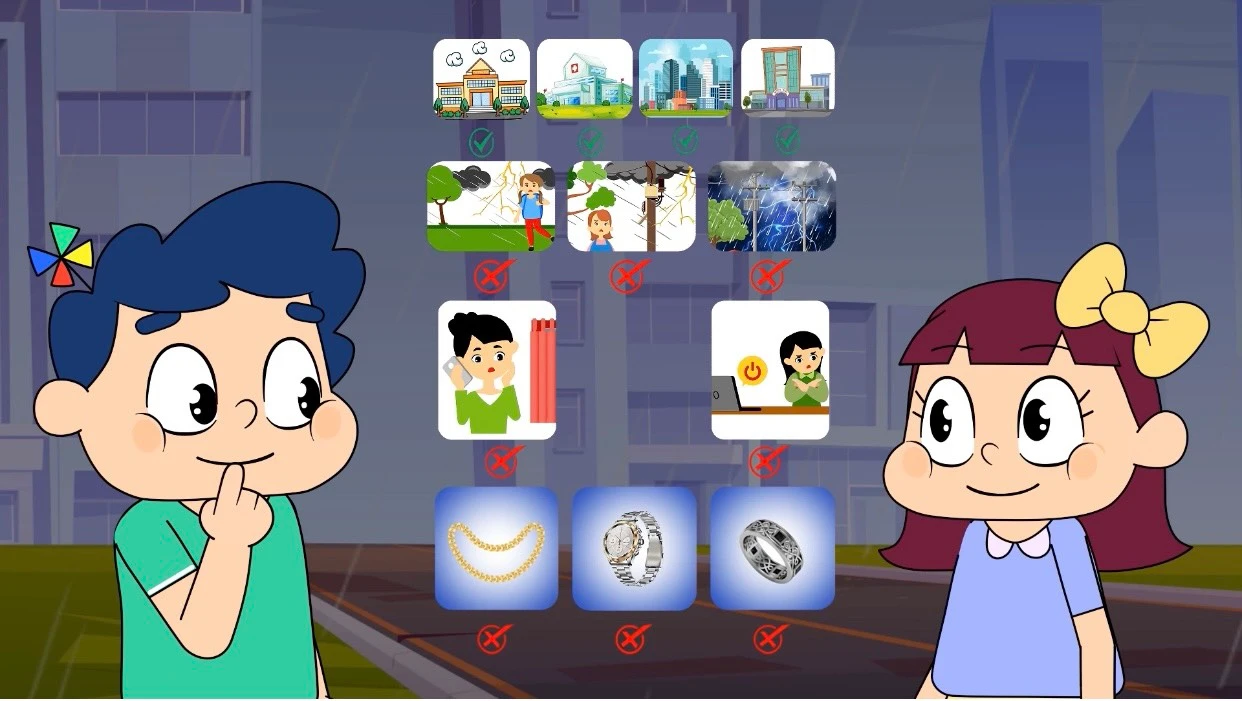 Các thông tin về sấm, sét, cách phòng tránh khi có sấm, sét có trong tập phim “Ngọc Hoàng nổi giận”. Ảnh: VTV