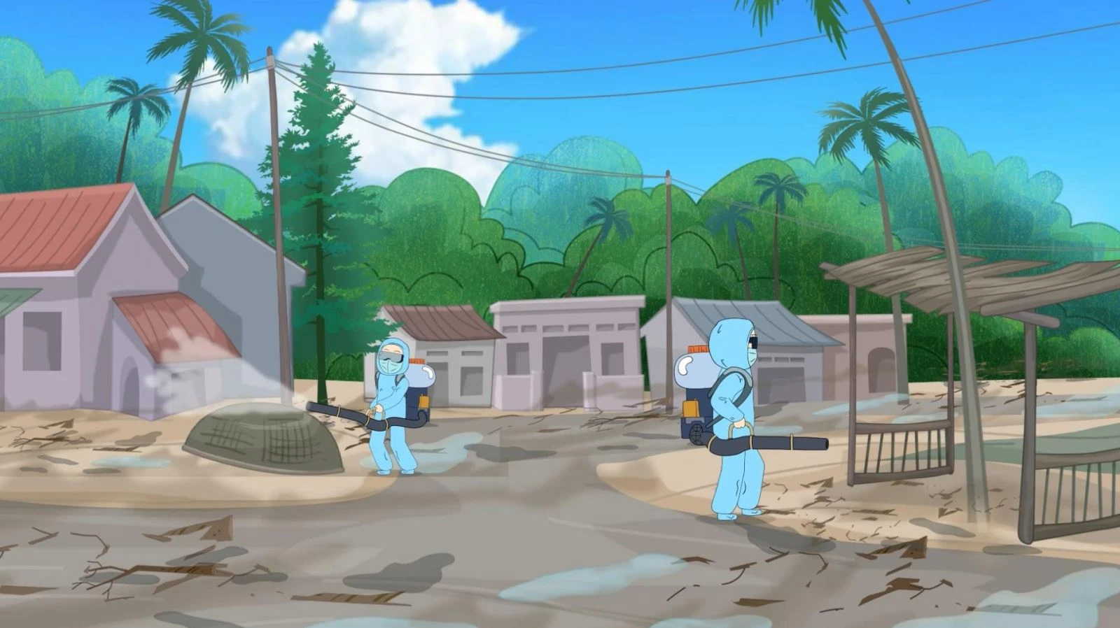 Chùm 10 phim hoạt hình đặc biệt về phòng, chống thiên tai "An toàn cho con" mang lại cho khán giả những kiến thức bổ ích. Ảnh: VTV