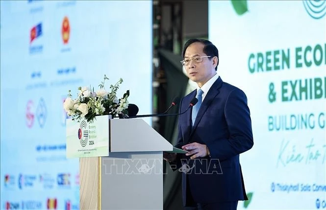 Phó Thủ tướng Chính phủ Bùi Thanh Sơn phát biểu tại phiên toàn thể GEFE 2024.