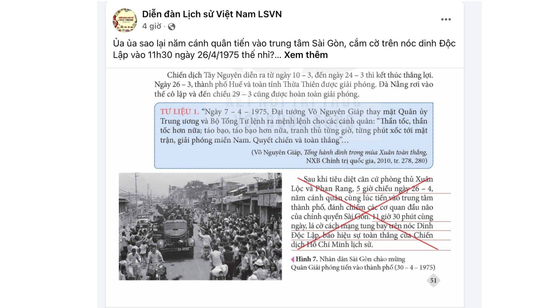 Nội dung sai lệch được đăng tải trên 