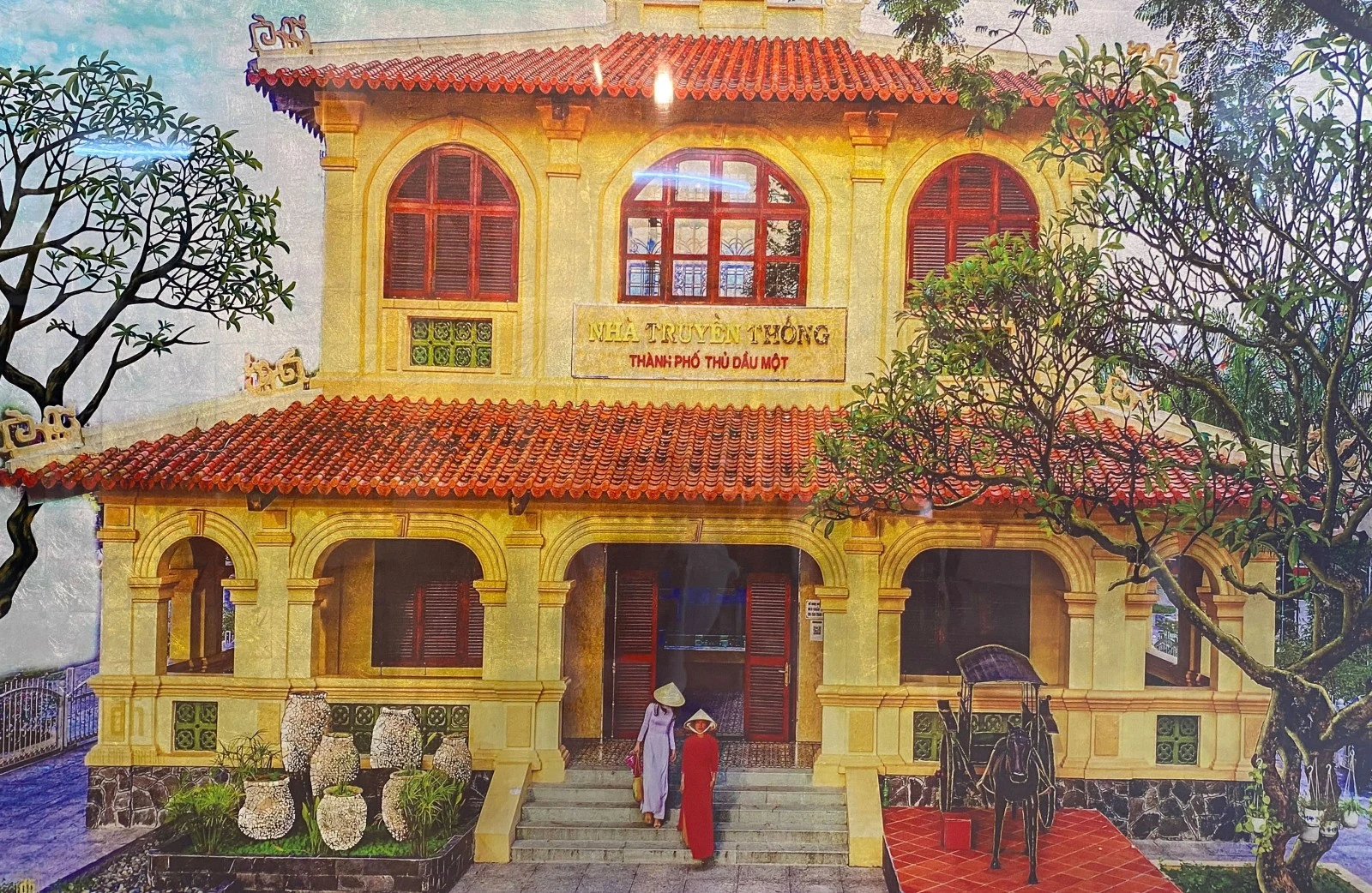 Bức tranh Nhà truyền thống TP.Thủ Dầu Một được nhiều người chọn làm quà tặng.