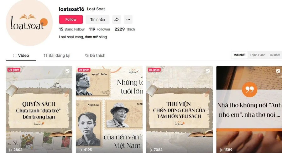 Kênh TikTok 'Loạt soạt' nhận được sự đón nhận tích cực từ giới trẻ.