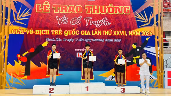 Lào Cai giành 9 huy chương tại Giải Vô địch trẻ võ cổ truyền quốc gia năm 2026