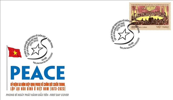 Bộ Thông tin- Truyền thông phát hành tem bưu chính kỷ niệm 50 năm Hiệp định Paris ảnh 1