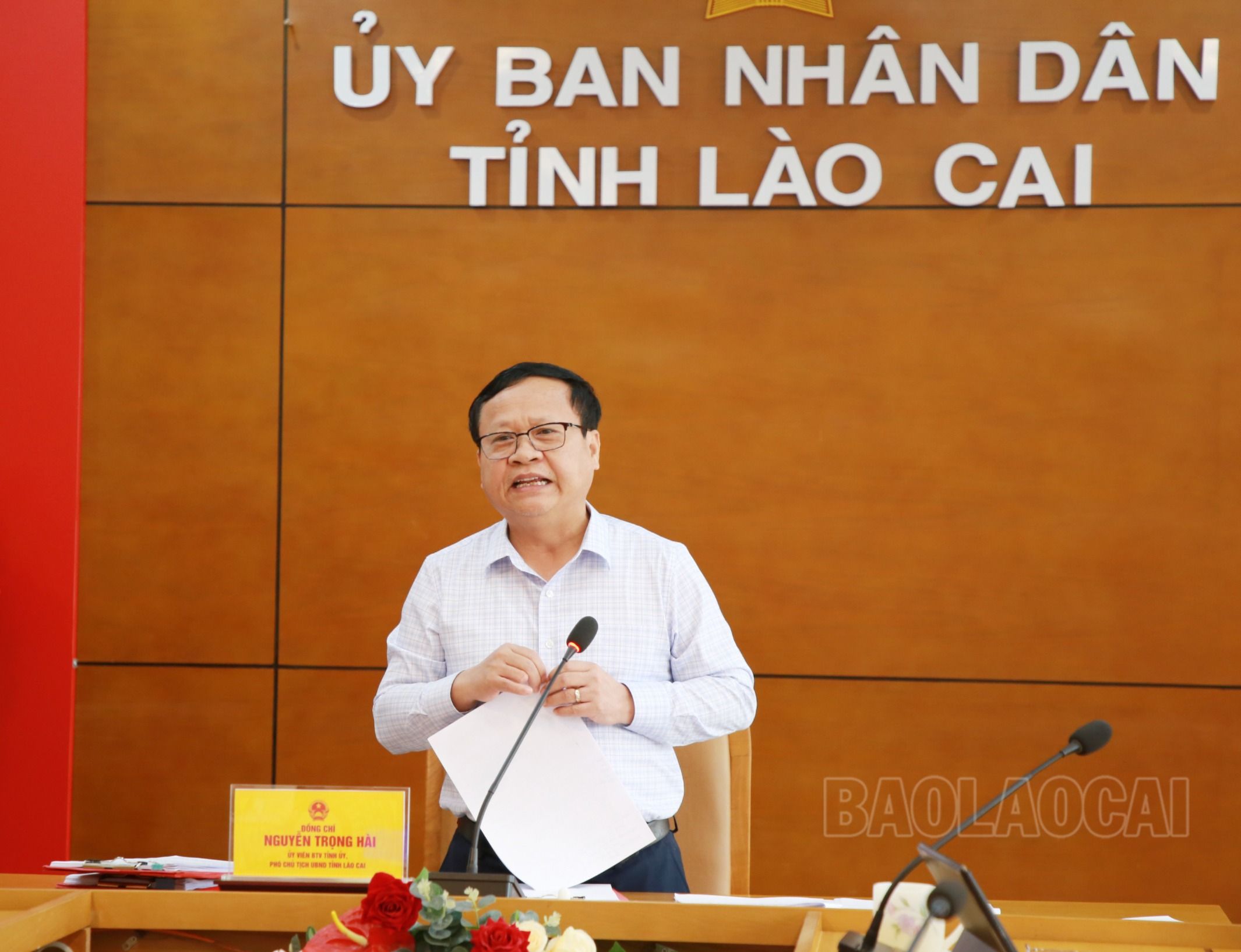 Đồng chí Nguyễn Trọng Hài, Phó Chủ tịch UBND tỉnh, Phó Trưởng Ban Thường trực Ban An toàn giao thông tỉnh phát biểu chỉ đạo tại hội nghị. IMG_7612.JPG