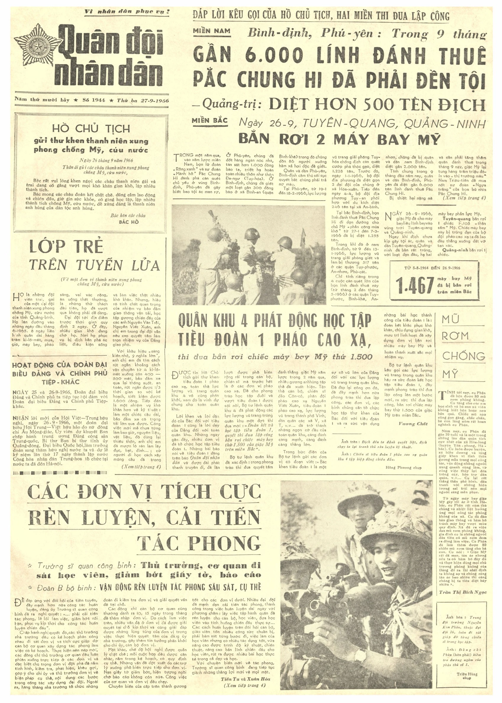 Ngày này năm xưa: 27-9-1961: Bác Hồ căn dặn không được coi thường lao động chân tay
