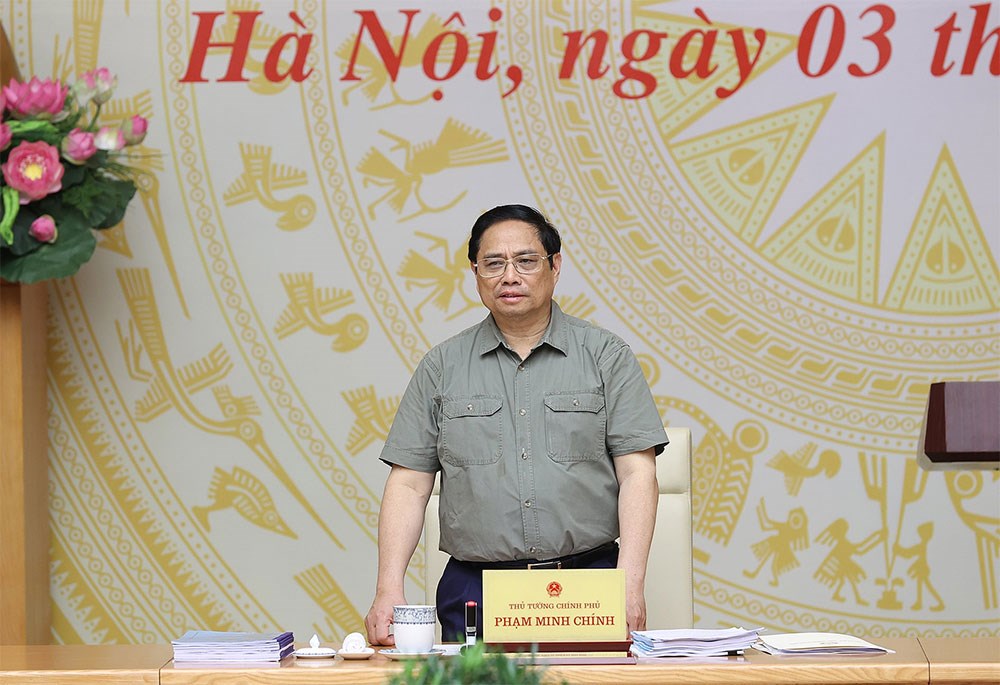 Thủ tướng Chính phủ Phạm Minh Chính phát biểu tại phiên họp. Thủ tướng Chính phủ Phạm Minh Chính chủ trì Phiên họp thứ 3 Hội đồng Thi đua – Khen thưởng Trung ương