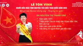 Lào Cai có 1 cá nhân được vinh danh người hiến máu tình nguyện tiêu biểu toàn quốc năm 2025